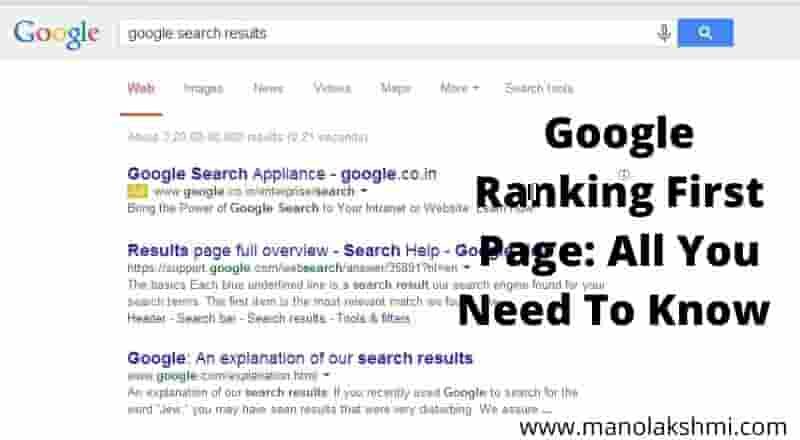 Google Ranking First Page All You Need To Know Mano Lakshmi Google Ranking First Page All You Need To Know Mano Lakshmi