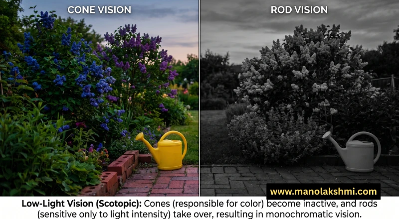 Do we see colours in low light
