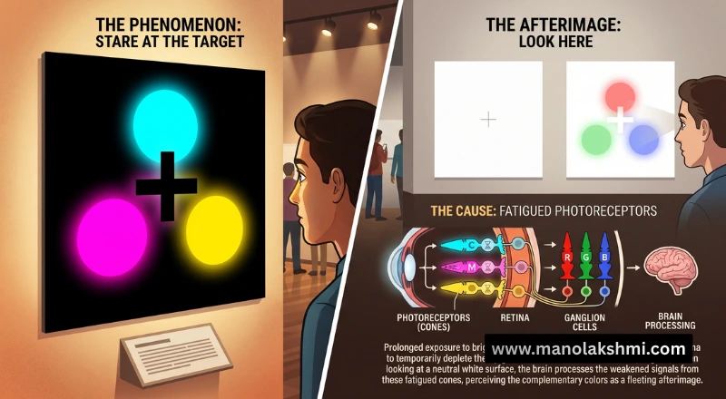 What is an afterimage, and how does it manifest in our vision