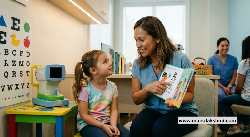 How can parents help prepare their child for a vision test