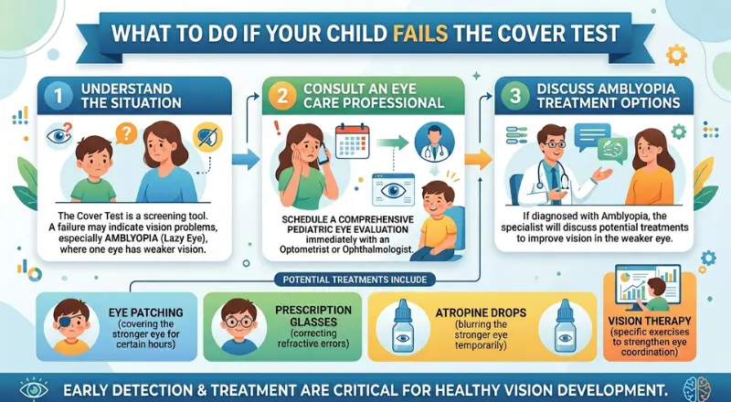 What should I do if my child fails the cover test