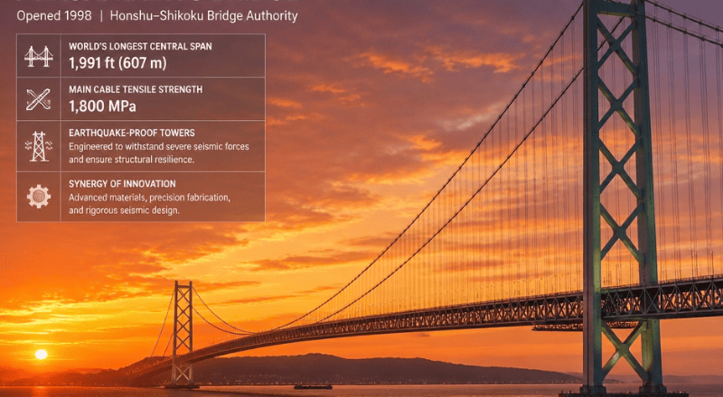 Akashi Kaikyō Bridge (1998, Honshu‑Shikoku Bridge Authority)